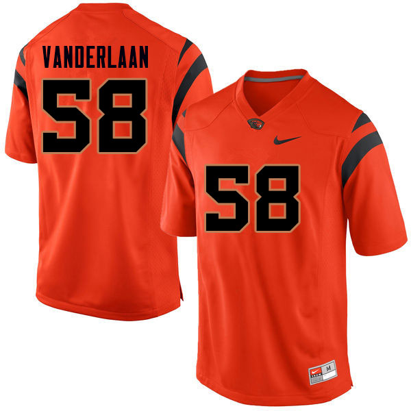 Men #58 Rob Vanderlaan Oregon State Beavers College Football Jerseys Sale-Orange